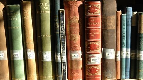 Library books on shelf